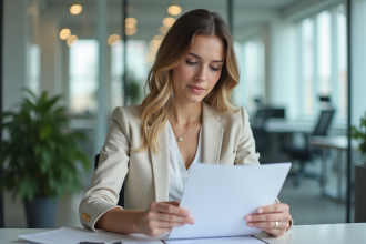 Jeune femme transgenre au travail dans un bureau moderne